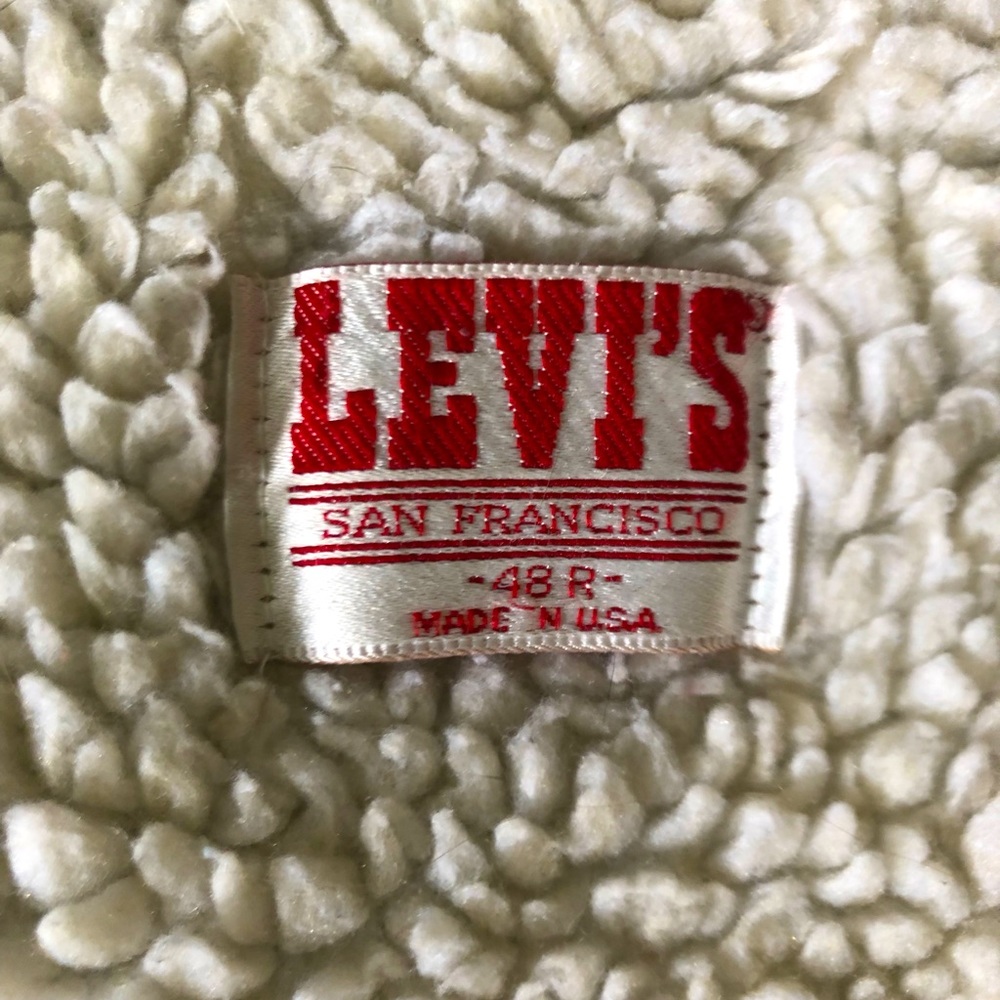 Levi’s Denim Sherpa Trucker Jacket Men’s 48R made in USA